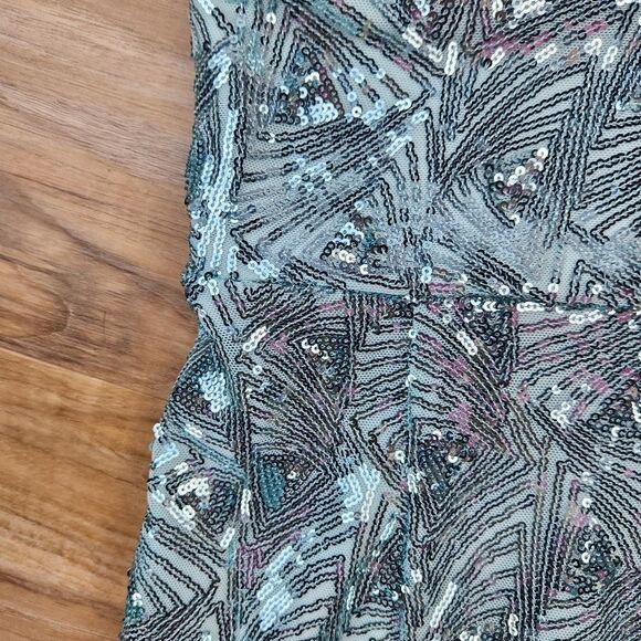 🩵NWT Speechless Mint & Silver Sequined Strappy Mermaid Sleeveless Gown Size 3 - Picture 9 of 13